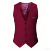 M-7XL Spring/summer Man Suit Vest Sleeveless Vest with Adjustable Waist Single Breasted Solid Color Business Suit Vest Wedding