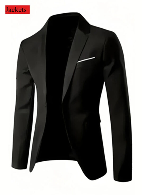 S41191e885631465f9ff43f5fa187a25fl.jpg Elegant Men's Suit Sets- Slim Fit Tuxedo Set for Weddings & Formal Occasions, Black Suit