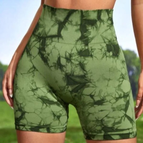 S41ce0bc202c847019897ee2b4fc143d09.jpg Multicolour Tie Dye Women’s Quick Drying Yoga Shorts Tight Fitting Sports Shorts for Women Peach Hip Compression Shorts Fitness