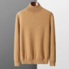 Autumn Winter New Men's 100% Cashmere Sweater Lapel Knitted Pullover Lightweight Warm Long Sleeve Solid Color Tops
