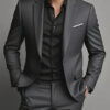 S41f5345c7bb84382b97d44e25071e577w.jpg Elegant Men's Suit Sets- Slim Fit Tuxedo Set for Weddings & Formal Occasions, Black Suit