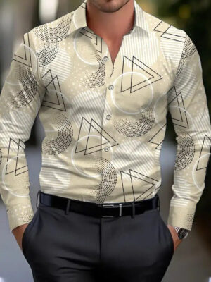 S42583f5de91b4662820e30d608f50cb4U.jpg Men's shirt regular lapel shirt men's 3d printing triangle geometric printing casual street long sleeve fashion printed shirt