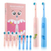 S42755f8321f844ae99e22de2ec795d3eO.jpg Rotating Electric Toothbrush Children Teeth Cleaning with Replacement Head Ultrasonic Waterproof Rechargeable Sonic Toothbrush