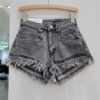 S42acad8c62c840a981ccd34b62f1e69b7.jpg Orange Denim Shorts Women Green Hot Pants 2023 Summer Woman's Clothing All-Match Ins Fashion Wide-Leg Ripped Tassel Shorts