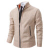 S42b1df33c7b149b6afc77506d45f59dbh.jpg Autumn Winter Men's Casual Sweaters Solid Color Turtleneck Sweater Cardigan Fleece Zipper Cardigan Knit Jackets