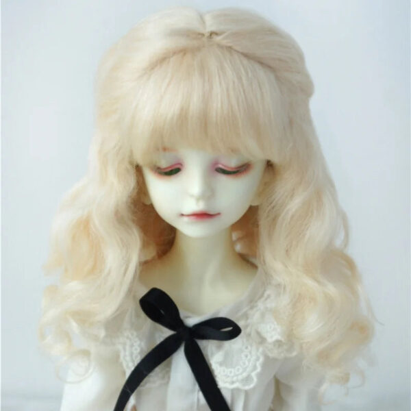 S432f1f3aba244c0880069f62244a4b6bX.jpg Full Size Mohair Doll Hair JD543 Half tied Long Princess Soft wave BJD Wigs 1/12 1/8 1/6 1/4 1/3 Qbaby Pullip Blythes Accessorie