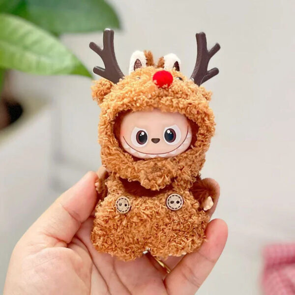 S4349f97368b647cd9931f352d8a8f9c2p.jpg Labubu Doll Clothes Baby Penguin Onesie Labubu 4.0 Idol Dolls 10cm Plush Doll'S Clothes Sitting Party Accessories 