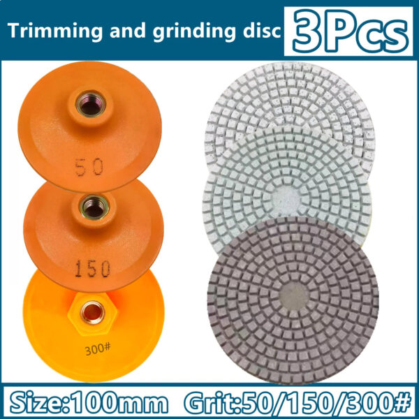 S43b7319e59204c2faeac107b37f9465do.jpg 100mm M14 Angle Grinder Ceramic Tile Trimming Polishing Disc Dry Polishing Marble Porcelain Granite Chamfering Grinding Edge.