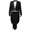 Men's Tailcoat Classic Modern White and Black Basic Style Mens Suit with Tailcoat Singer Magician Stage Jacket Outfits