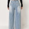 S43f1871492954b07b1e4a8ba3611189ai.jpg European and N Trend Washed Blue Wide Leg Jeans Women Jeans Women Comfortable Fashion All-matching Trend Jeans