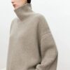 S440766f335df457bb406131fdd9b3b89O.jpg Turtleneck pure cashmere sweater female loose and thick languid lazy wind pullover sweater knitting base WOOL sweater
