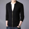 MRMT 2026 Brand New Men's Knitted Cardigan Fashion Slim Fit Korean Small Stand Collar Sweater Men Cardigans Jackets For Male
