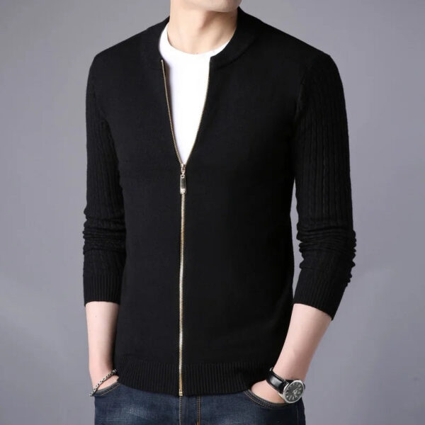 MRMT 2026 Brand New Men's Knitted Cardigan Fashion Slim Fit Korean Small Stand Collar Sweater Men Cardigans Jackets For Male
