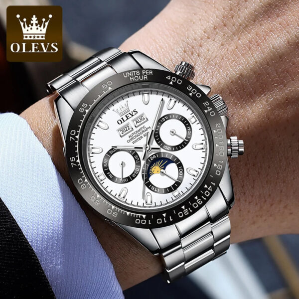 S442d624d98e54189ba6c6b5541b4d94f3.jpg OLEVS 6654 Luxury Mens Watch Chronograph Automatic Mechanical Wristwatch Waterproof Luminous Top Brand Watch for Man Date Sport