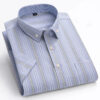 S44420b004e9641cbaea25823b5a3322fl.jpg 100% Cotton Oxford Men's Shirt Short Sleeve New High Quality Business Casual Fashion Men's Plus Size Shirt Formal S-7XL