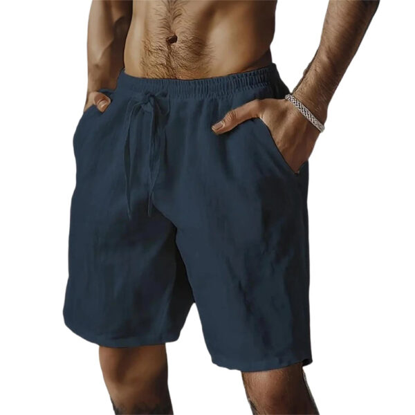 S4458785c80984f0bb37c29e27d285dc6u.jpg Summer New Men's Breathable Shorts Hawaii Beach Short Pants Male Solid Color Trousers Loose Lightweight Short Streetwear
