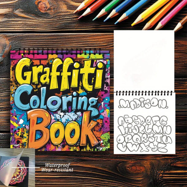 S4485fc6e80854404949481c1207021a6S.jpg Adult Graffiti Coloring Book - 8.27×8.27 Inches, 22 Pages. Vibrant Street Art for Relaxation. Great Gift & Creativity Fans
