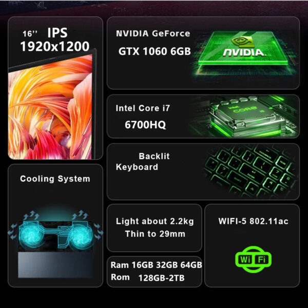 S44ae8be1e3fd42659d00e31d5ea421ecW.jpg CARBAYTA Intel Core I7 6700HQ Laptop 15.6″ IPS Screen 16G 32GB 64GB RAM NVIDIA GeForce GTX 1060 6G Game Computer Windows 11 Pro
