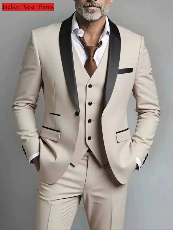 S450a2db8fa844e6ab7997ad1e068e248A.jpg Elegant Men's Suit Sets- Slim Fit Tuxedo Set for Weddings & Formal Occasions, Black Suit