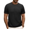 S452f1fedbb9f48e0aa3989c14a891b05i.jpg British style Summer Solid Short Sleeve Knitted T-shirt Men Fashion O-Neck Stripe Slim Fit Tee High Quality Men Clothing