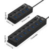 S455d331bea5e4e53b4d2144c90375cb38.jpg USB3.0 HUB 4in1 7in1 USB Splitter .0 USB Adapter Multi-Port Independent Power Switch Extender 30CM Cable