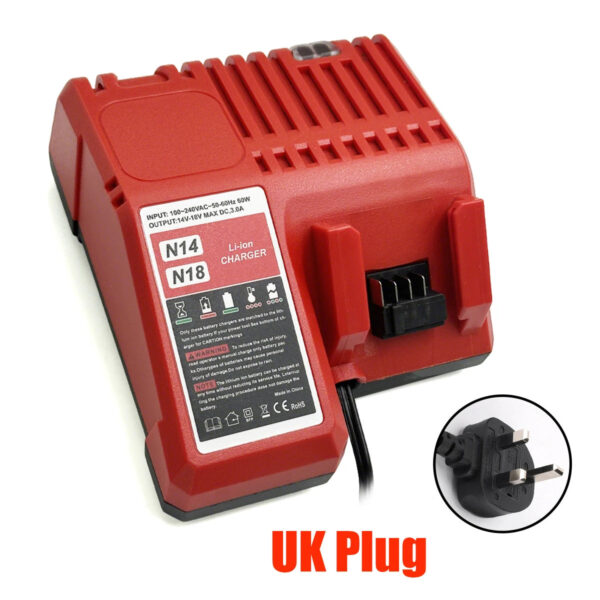 NEW Replacement Li-ion Battery Charger Multi Voltage Charger for Milwaukee 14.4V-18V 48-11-1850 48-11-1840 48-11-1815 48-11-1828