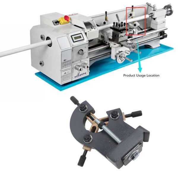 S46374f2327ed4ec5aff2a4e242b07124u.jpg Wood Lathe Steady Rest Grey Color Metal Mini Lathe Steady Rest for 0618 CJ18 CJ0618A 7x12 7x14 0618‑3B Wood Lathe Steady Rest