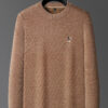 S46428b44fb9b48f28328d5522dad7b2eW.jpg Premium Luxury 2024 Autumn/Winter Round Neck Solid Color Exquisite Embroidery Men's Sweater Casual Warm Thick Knitted Sweater