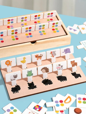 S471708378a144e05a1db3386ee49883ca.jpg New Popular Pattern Matching Game Shape Cognitive Toy Educational Toys Wooden Multi functional game box gift Boys and girls