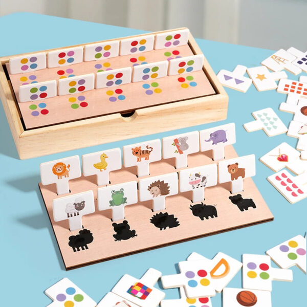 S471708378a144e05a1db3386ee49883ca.jpg New Popular Pattern Matching Game Shape Cognitive Toy Educational Toys Wooden Multi functional game box gift Boys and girls