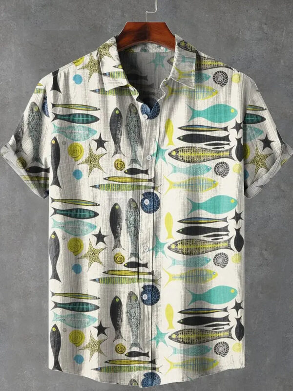S484bdb8a83cb4e8cbb460d31e58034e0T.jpg 2025 elegant fish print men's new linen comfortable breathable fabric short sleeved shirt for fishing enthusiasts to wear