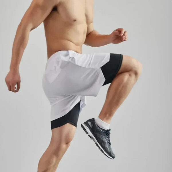 S4899023d0a9b489c9a8395a88c5c8057t.jpg Men's Two-in-one Sports Shorts Breathable Casual Quick-drying Double-layer Shorts Summer Running Sportswear Bottoms M-3XL