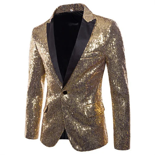 S48ea3e8daf49449e9cc1c0958a317bfeg.jpg Fashion Men Luxurious Sequin Plaid Suit Jacket Gold / Silver Singer Host Stage Party Loose Dress Blazer Coats