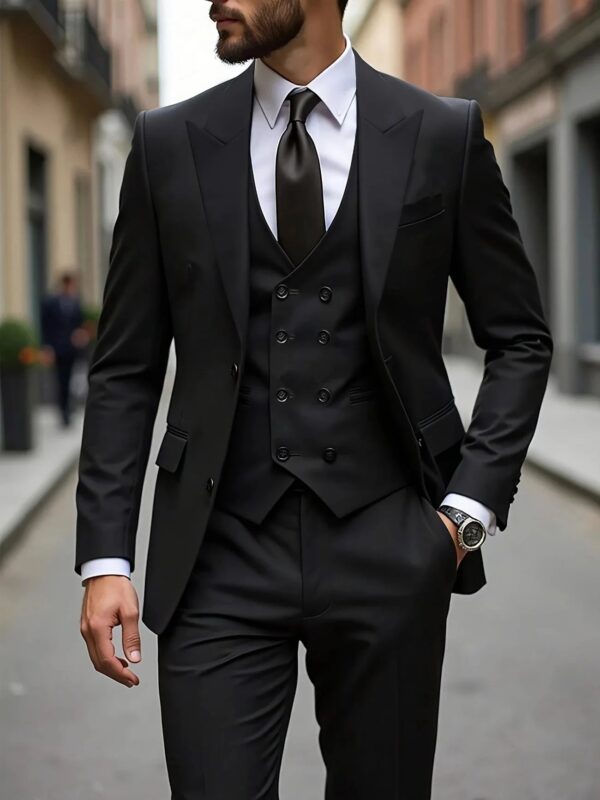 Classic Wedding Tuxedos Slim Fit Bridegroom For Men 3 Pieces Groomsmen Suit Male Formal Business Men Suits(Jacket+Vest+Pants)