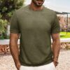 S491495ddc72b47bf8c0ef3a20b1a3e22P.jpg British style Summer Solid Short Sleeve Knitted T-shirt Men Fashion O-Neck Stripe Slim Fit Tee High Quality Men Clothing