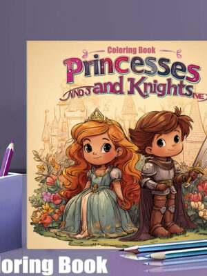 S49ac2ac46dba409b8086c6a20b16d855i.jpg 28 Pages Original Princesses and Knights Coloring Book for Adult | Colouring Book, Drawing Supplies for Christmas, Thanksgiving