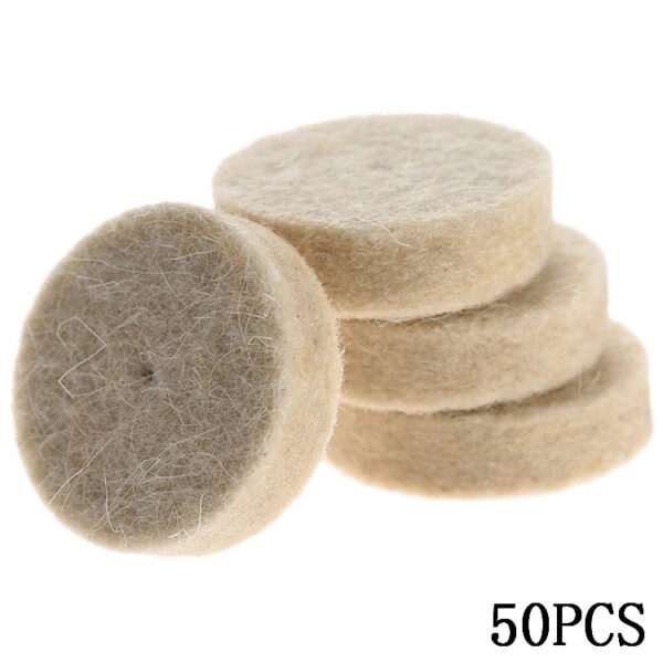 S49d5d258dda14773b8de7a6a0a1cf129G.jpg 50Pcs 25mm Wool Felt Polishing Buffing Wheel Grinding Polishing Pad+2Pcs 3.2 mm Shanks for Dremel Accessories Rotary Tool