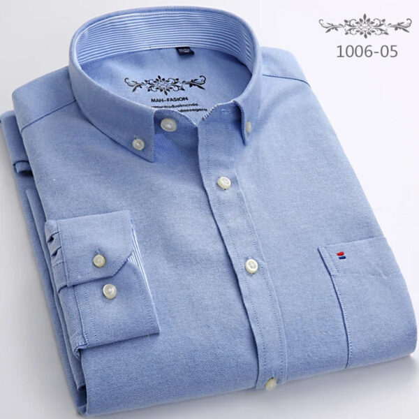 S4a43edf88bb54457b8a262c47dec1da6P.jpg New in shirt Cotton long-sleeve shirts for men slim fit formal plain tops single pocket solid color office tops fashion clothes