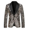S4a6a2739bf2e4864af5a513417beeddaY.jpg Fashion Men Luxurious Sequin Plaid Suit Jacket Gold / Silver Singer Host Stage Party Loose Dress Blazer Coats