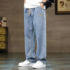 S4aa582b4f5f6475295cc801cf12f02c6X.jpg Men Straight Leg Blue Gray Loose Y2K Drawstring Jeans Streetwear Casual Wide Denim Pants Male Baggy Stylish Harajuku Trousers