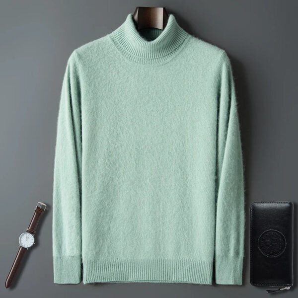 S4aced8a01cbb483e8d6811ff9e59fd20L.jpg 100% Male Mink Cashmere Sweater Solid Color Turtleneck Thick Autumn And Winter Loose Large Size Turtleneck Wool Bottoming Shirt