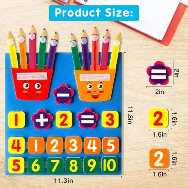 S4b3819f61ca244179d4ce0297e178007c.jpg Felt Learning Board Children Educational DIY Toy Addition Subtraction Finger Arithmetic Teaching Enlightenment Board
