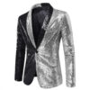 S4bd2e9894c514ceca187786868a6486db.jpg Fashion Men Luxurious Sequin Plaid Suit Jacket Gold / Silver Singer Host Stage Party Loose Dress Blazer Coats