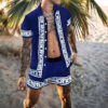 S4c3f67f5b713401dade8bcbff219b222K.jpg 2024 Summer Men's Fashion Leopard Print Short Sleeve Shirt And Shorts Set Beach Style T Shirt Breathable Shorts Two Piece Set