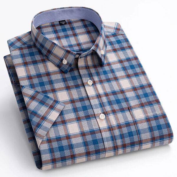 S4c4173e9e4f5406ea65db9cbd2a0bad9r.jpg 100% Cotton Oxford Men's Shirt Short Sleeve New High Quality Business Casual Fashion Men's Plus Size Shirt Formal S-7XL