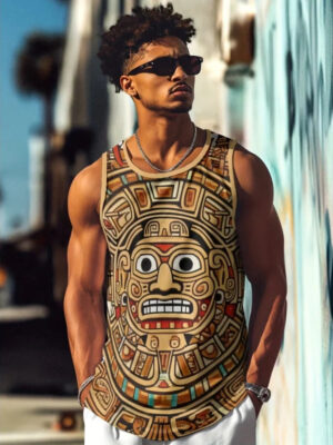 S4cfa9252615947b5ab9557e9678f24acf.jpg 3D Printed Retro Ethnic Tank Tops For Men Leopard Red Lips Pattern Tees Summer Casual Loose Street Sports Round Neck Vest Top