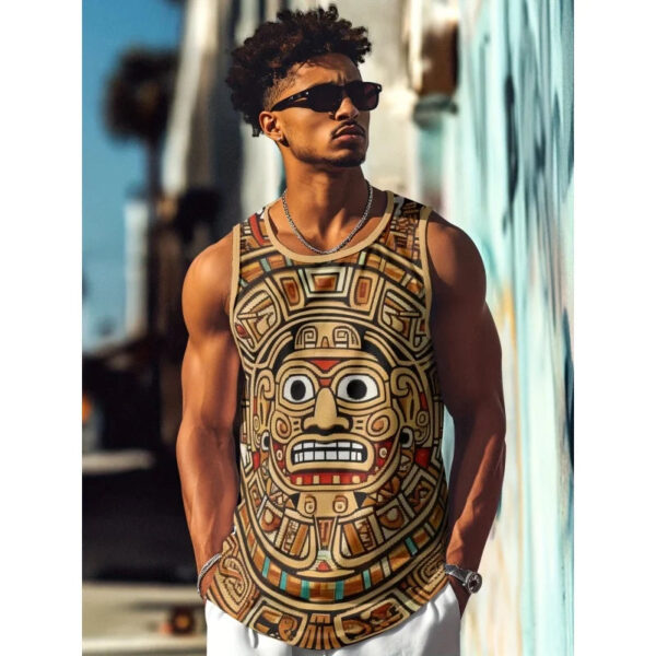 S4cfa9252615947b5ab9557e9678f24acf.jpg 3D Printed Retro Ethnic Tank Tops For Men Leopard Red Lips Pattern Tees Summer Casual Loose Street Sports Round Neck Vest Top