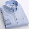 S4d0a938cd989476d8d558d83837f8b49M.jpg New in shirt Cotton long-sleeve shirts for men slim fit formal plain tops single pocket solid color office tops fashion clothes