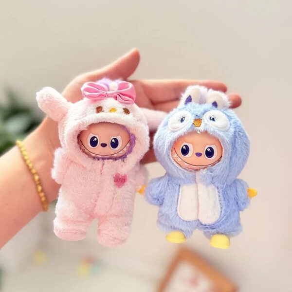 S4e34b39f977545cf8fd0fe3360c15787i.jpg Labubu Doll Clothes Baby Penguin Onesie Labubu 4.0 Idol Dolls 10cm Plush Doll'S Clothes Sitting Party Accessories 