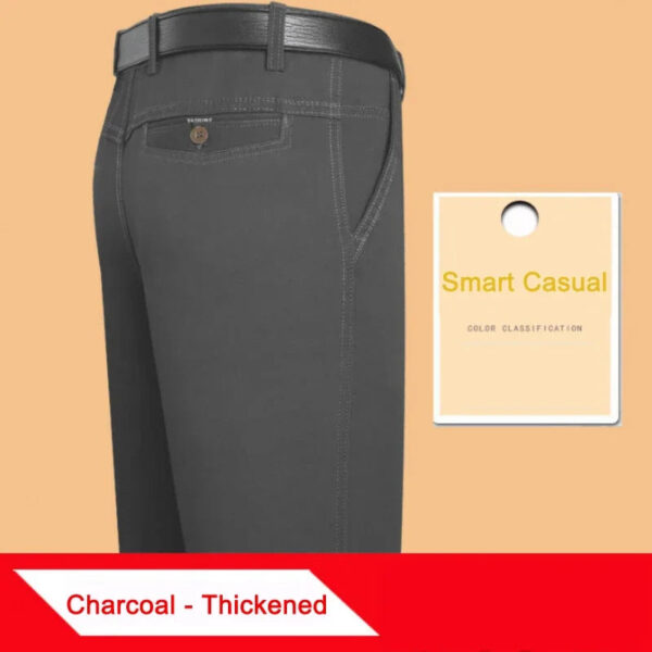 S4e4a72dab924469cb80a6e8a01b5766bc.jpg New Arrival 100% Cotton Summer Autumn Men's Casual Pants Fashion Solid Black Beige Gentle Thicken Trousers Brand Smart Suit Pant
